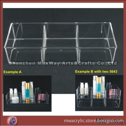 Acrylic Large 3 Compartment Organizer